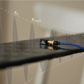 <span class=heading><b>A vibrating response!</b> by David Garcia (Mechanical and Aerospace Engineering)</span><br />The vibration response is recorded in a composite beam by an accelerometer. The data obtained contains information regarding properties of the structure and behaviour during service. Scientist’s and engineers are working to process the vibration responses for controlling and monitoring the health of the structure. The results will establish a methodology of a real-time damage diagnosis.  <br /><span class=small>Image: © 2014 David Garcia</span>