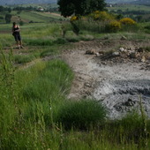 <div><div style="float:left;padding-left:5px;width:70%"><span class=heading><b>CO₂ seeps: a ’breathing’ Earth</b> by Jen Roberts (Civil and Environmental Engineering)</span><br />Every day, in the Valle D’Ansanto in Italy (the ’breathing valley’), over 2000 tonnes of geologically-derived CO2 ’seeps’  to the Earth surface, making it’s way from a CO2 reservoir in rocks 1 km below the ground.
Researching the ’plumbing’ of CO2 in the Earth, and the distribution and characteristics of these seeps, help to ensure that engineered geological stores of man-made CO2 (’Carbon Capture and Storage’) do not leak.<br /><span class=small>Image: © 2014 Jen Roberts</span>.  <span class=small>Collaborators: Dr Mark Naylor (Photographer and Field Assistant)</span></div><div style="float:right;padding-right:5px;"><iframe width="100%" height="166" scrolling="no" frameborder="no" src="https://w.soundcloud.com/player/?url=https%3A//api.soundcloud.com/tracks/146888822&color=ff5500&auto_play=false&hide_related=false&show_artwork=true"></iframe></div></div>