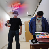 <span class=heading><b>Game-changing therapy for the future</b> by Lewis Urquhart</span><br />Personalised patient therapies could aid healing, and recovery times. The PRIME-VR2 research project is reimagining physical therapy by creating a platform for treatment through a virtual-reality gaming space. Combined with an algorithmically-designed, bespoke gaming controller that is tailored around the therapeutic and comfort requirements of each individual user, PRIME-VR2 presents a tantalizing vision for the future of therapy.<br /><span class=small>Image: © 2022 Emanuel Balzan </span>.  <span class=small>Collaborators: Emanuel Balzan, Brian Loudon, Milos Stanisavljevic</span>