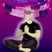 <span class=bigheading><b>Creating calm spaces through VR</b> by Monthian Nguitragool </span><br />Today, life can be a bit of a whirlwind and it can be difficult to find the time and space to calm our minds. Long recognised for its therapeutic benefits in the East, meditation is gaining in popularity in the West as a way to quiet the mind. With a particular focus on student mental wellbeing, our research is exploring the optimal environments for successful meditation, and the potential of VR to create the right environment, anywhere.<br /><span class=small>Image: © 2023 Monthian Nguitragool</span>.  <span class=small>Collaborators: Only myself</span>