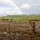 <span class=heading><b>Harvesting nature’s healing power</b> by Richard Lord</span><br />Historic metal mining has contaminated land, rivers and sediments across the planet, but plant growth can reduce their impact by preventing contaminated soil from spreading by wind or erosion. At our experimental field trial on an abandoned lead-zinc mine in NE England, we are testing different grasses and waste materials as soil amendments, to try to stabilise the soil without contaminating the plants themselves.<br /><span class=small>Image: © 2021 Richard Lord</span>.  <span class=small>Collaborators: Ben Nunn (subject in photo)</span>