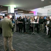 <span class=heading><b>Images of Research</b> by Guy Hinks</span><br /><p class=int>Principal Professor Sir Jim McDonald opens the Images of Research 2015 exhibition at Engage with Strathclyde 2015.</p><span class=small>Image: © 2024 Guy Hinks 2015</span>