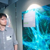 <span class=heading><b>2014</b></span><br /><p class=int>Academia category winner Graham Robertson with his image of &rsquo;Healthy Communication&rsquo;.</p><span class=small>Image: &copy; 2014 Guy Hinks</span>