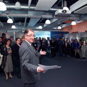 <span class=heading><b>2014</b></span><br /><p class=int>The Principal Prof. Sir Jim McDonald announcing the category winners and commended entries.&nbsp;</p><span class=small>Image: &copy; 2014 Guy Hinks</span>