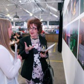 <span class=heading><b>Drygate Brewery</b> by Guy Hinks</span><br /><p class=int>Judge Bailie Liz Cameron enjoying the exhibition. </p><span class=small>Image: © 2024 Guy Hinks 2015</span>