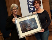 <span class=heading><b>Framed Image Awarded</b></span><br /><p class=int> </p>
<p class=int>Mary was awarded a framed copy of her image by Eleanor Mitchell (Scottish Enterprise) at the close of the Showcase Event on the final day of Engage with Strathclyde.</p>
<p class=int> </p><span class=small>Image: © 2012 University of Strathclyde</span>